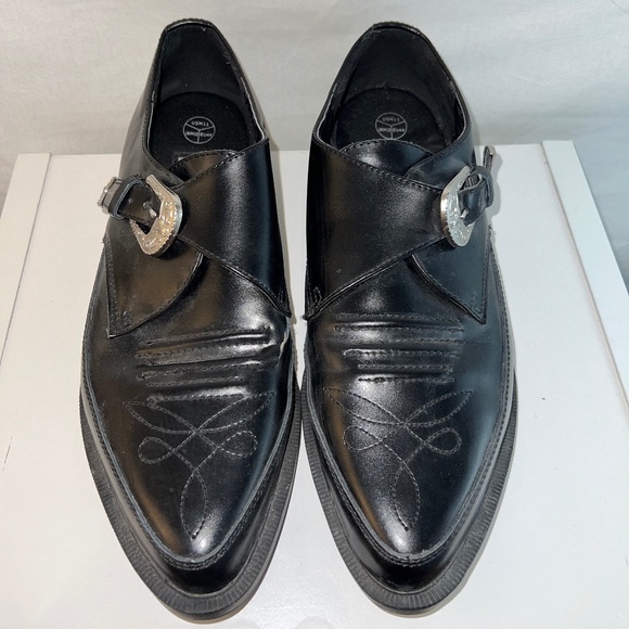 T.U.K. - Men's Western Buckle Loafer - A8652 - Black Leather Jam - Saint Laurent - Picture 3 of 15